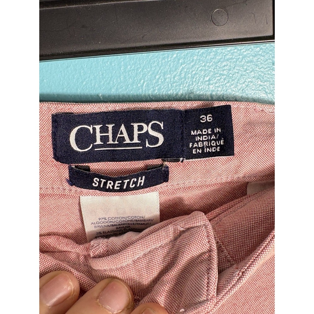 Men's Chaps Pale Pink Shorts Size 36 Gold Preppy Classic Flat Front - Picture 2 of 5